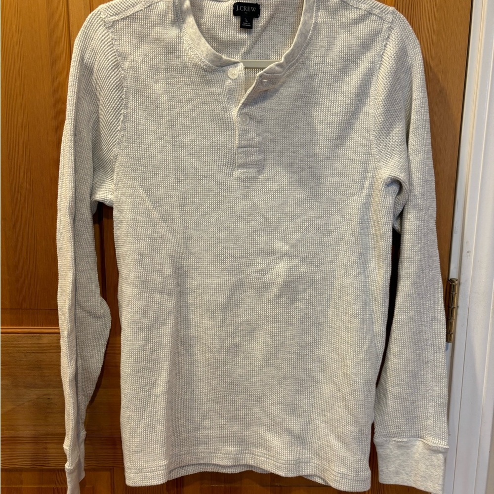J. Crew Gray Long Sleeve Tee Classic Comfort